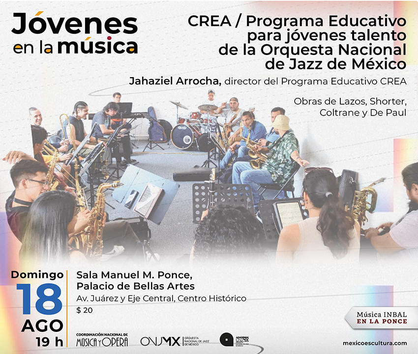 La ONJMX cierra el ciclo «Jóvenes en la Música 2024» de la Música INBAL en el Palacio de Bellas Artes